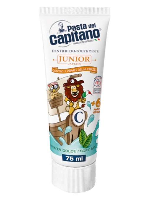 Зубная паста детская Pasta del Capitano мягкая мята 6+, 75мл