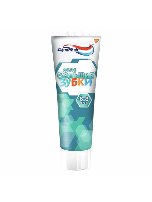 Зубная паста детская Aquafresh Мои большие зубки от 6 до 8 лет для укрепления зубов с фтором, 50мл