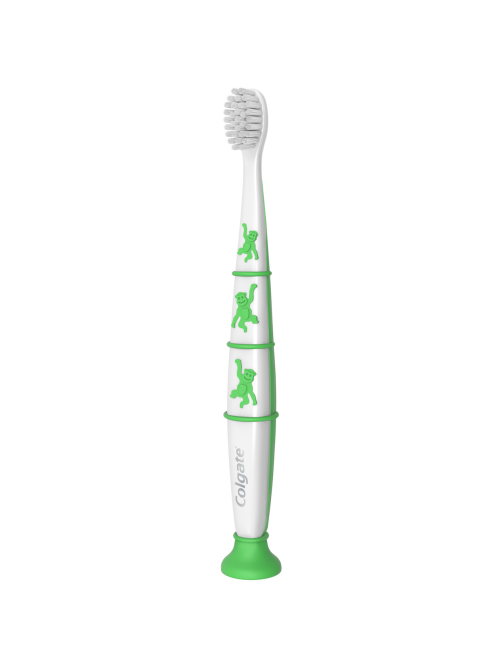 Зубная щетка детская Colgate For Kids на присоске ультрамягкая 2-9 лет, 1+1шт