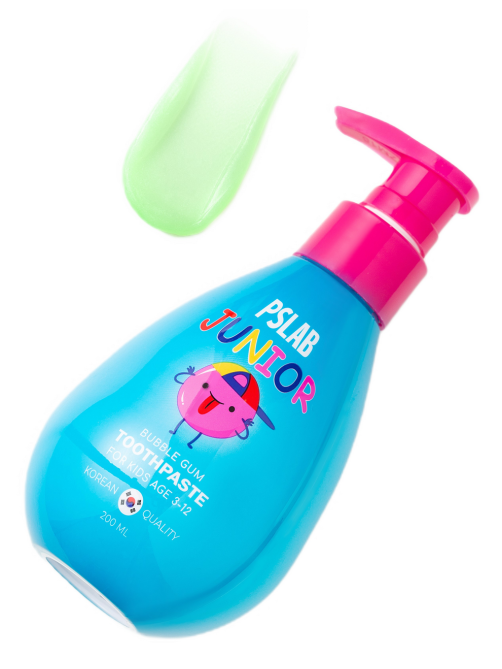 Зубная паста детская PSLab Junior Bubble Gum от 3 до 12 лет, 200мл