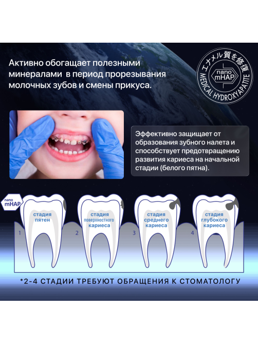 Зубная паста детская Apadent Kids земляника и виноград, 60г