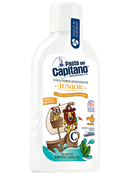 Ополаскиватель для рта детский Pasta del Capitano мягкая мята 6+, 400мл