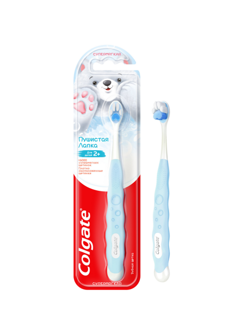Зубная щетка Colgate Пушистая лапка супермягкая 2+