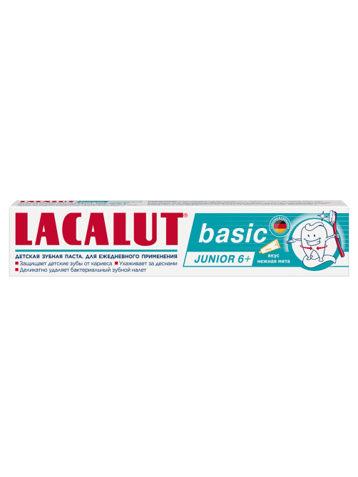 Зубная паста детская Lacalut Basic Junior Нежная мята 6+, 60г