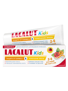 Зубная паста детская Lacalut Kids с мятным вкусом от 2 до 6 лет, 65г