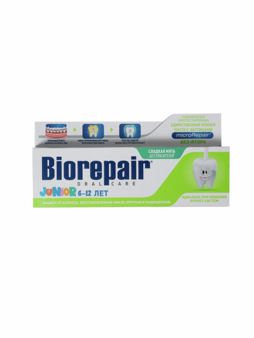 Зубная паста детская Biorepair Junior со вкусом мяты от 6 до 12 лет, 75мл