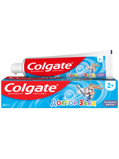 Зубная паста детская Colgate Доктор Заяц со вкусом жвачки 2+, 50мл