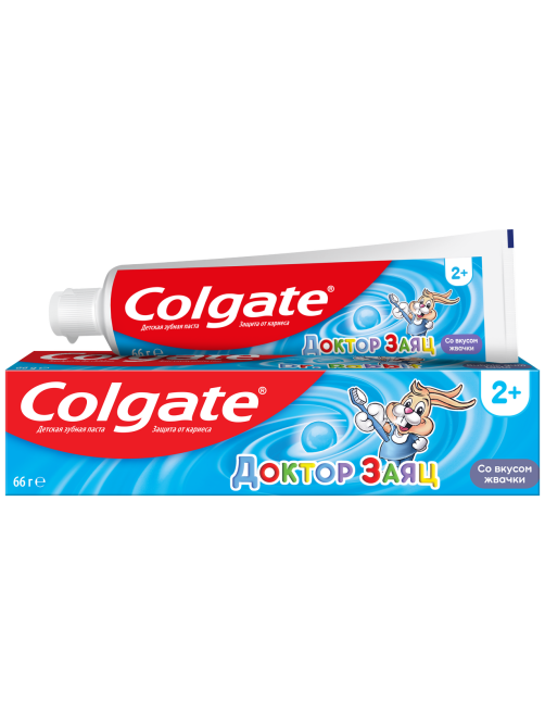 Зубная паста детская Colgate Доктор Заяц со вкусом жвачки 2+, 50мл