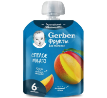 Пюре фруктовое детское Gerber Спелое манго с 6 месяцев, 90г
