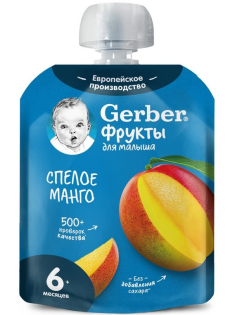 Пюре фруктовое детское Gerber Спелое манго с 6 месяцев, 90г