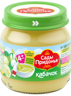 Пюре овощное детское Сады Придонья Кабачок с 4 месяцев, 80г