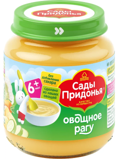 Пюре детское Сады Придонья Рагу овощное, 120г