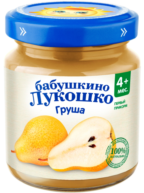 Пюре фруктовое детское Бабушкино Лукошко Груша с 4 месяцев, 100г