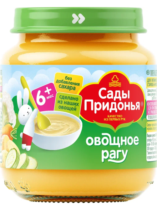 Пюре детское Сады Придонья Рагу овощное, 120г