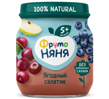 Пюре фруктовое детское ФрутоНяня Ягодный салатик с 5 месяцев, 100г