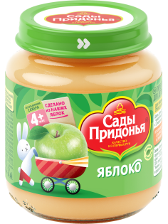 Пюре фруктовое детское Сады Придонья Яблоко с 4 месяцев, 120г