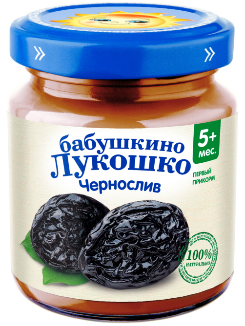 Пюре фруктовое детское Бабушкино Лукошко Чернослив с 5 месяцев, 100г