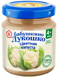Пюре овощное детское Бабушкино Лукошко Цветная капуста с 4 месяцев, 100г