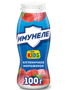 Напиток кисломолочный детский Имунеле For Kids Клубничное мороженое 1.5% с 3 лет, 100г