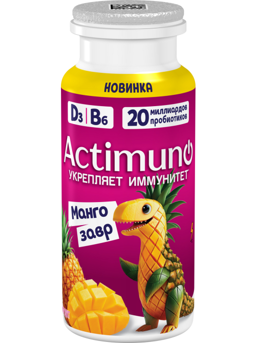 Напиток кисломолочный детский Actimuno Kids Манго и ананас 1.5% с 3 лет, 95г