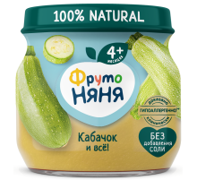 Пюре овощное детское ФрутоНяня Кабачок с 4 месяцев, 80г