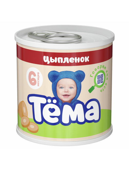 Пюре мясное детское Тема Цыпленок с 6 месяцев, 90г