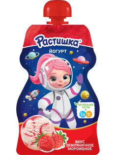 Йогурт детский Растишка Земляничное мороженое 2.6% с 3 лет, 70г