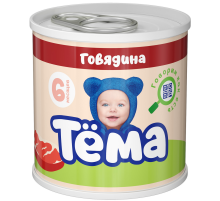 Пюре мясное детское Тема Говядина с 6 месяцев, 90г