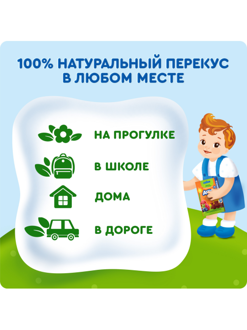 Пастилки фруктовые детские Агуша Яблоко, черника и малина с 12 месяцев, 12г
