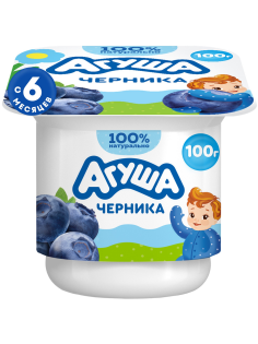Творог детский Агуша Черника 3.9% с 6 месяцев, 100г