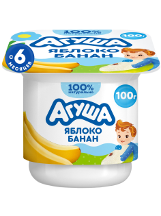 Творог детский Агуша Яблоко и банан 3.9% с 6 месяцев, 100г