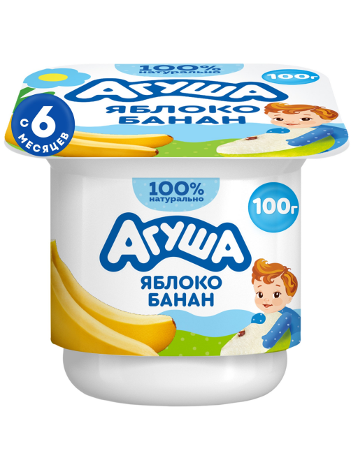 Творог детский Агуша Яблоко и банан 3.9% с 6 месяцев, 100г