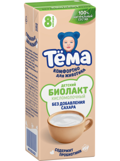 Биолакт детский Тема без сахара 3.4% с 8 месяцев, 206г