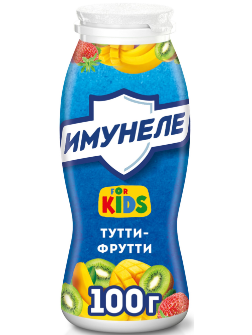 Напиток кисломолочный детский Имунеле For Kids Тутти-фрутти 1.5% с 3 лет, 100г
