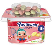 Йогурт детский Растишка Яблоко, груша и печенье 3% с 3 лет, 118г