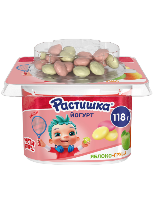 Йогурт детский Растишка Яблоко, груша и печенье 3% с 3 лет, 118г