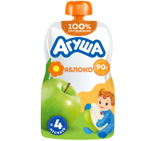 Пюре фруктовое детское Агуша Яблоко с 4 месяцев, 90г
