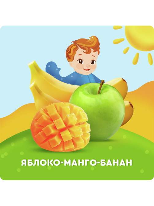 Сок детский Агуша Яблоко, манго и банан с 6 месяцев, 200мл