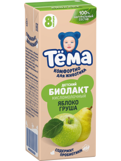 Биолакт детский Тема Яблоко и груша 3% с 8 месяцев, 206г