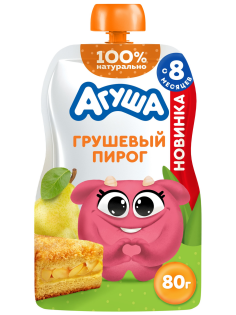 Пюре детское Агуша Грушевый, 80г