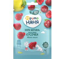Кусочки фруктовые детские ФрутоНяня Яблоко и вишня с 12 месяцев, 15г