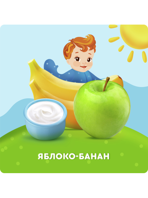 Творог детский Агуша Яблоко и банан 3.9% с 6 месяцев, 100г