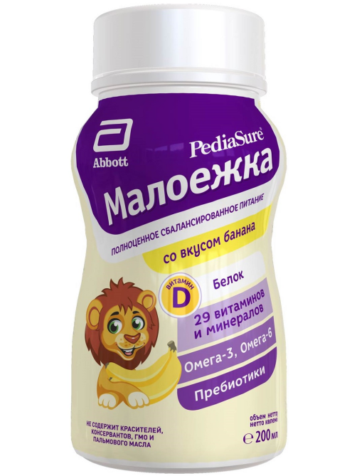 Напиток детский PediaSure Малоежка Банан с 12 месяцев, 200мл