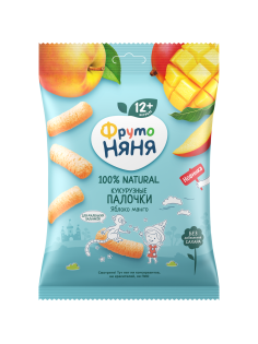 Кукурузные палочки детские ФрутоНяня Яблоко и манго с 12 месяцев, 20г