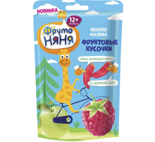 Кусочки фруктовые детские ФрутоНяня Яблоко и малина с 12 месяцев, 15г