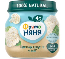 Пюре овощное детское ФрутоНяня Цветная капуста с 4 месяцев, 80г