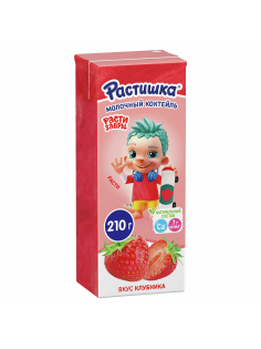 Коктейль молочный детский Растишка Клубника 2% с 3 лет, 210г
