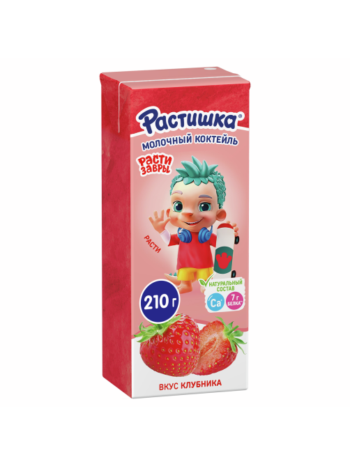 Коктейль молочный детский Растишка Клубника 2% с 3 лет, 210г