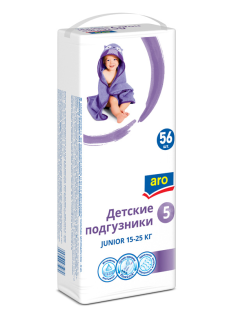 aro Подгузники junior 5 размер 15-25кг, 56шт