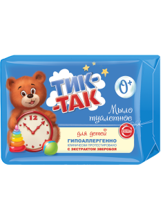 Мыло детское Тик-Так кусковое с экстрактом зверобоя 0+, 175г